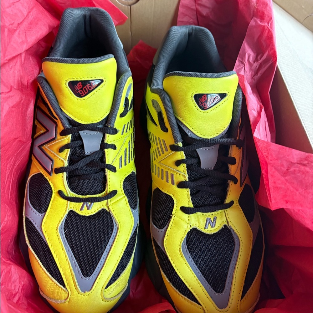 New Balance 9060 Yellow and Black Athletic Shoes
